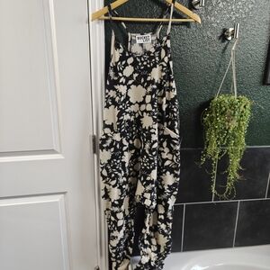 BUCKETLIST Black and Cream Floral Jumpsuit